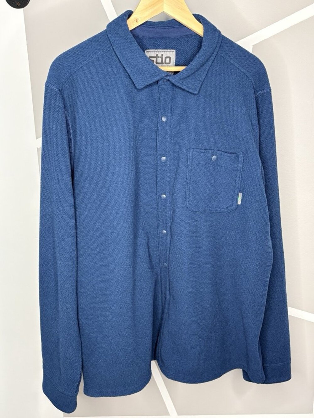 STIO Full Snap Fleece Thermo Shirt Men’s XXL Blue Outdoor Technical Gorpcore